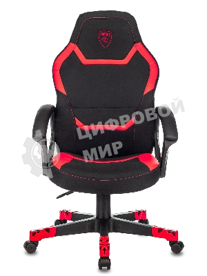 Кресло Zombie 10 черный/красный, экокожа, 120 кг, механизм качания