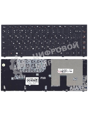 Клавиатура для ноутбука Lenovo IdeaPad Yoga 13 черная c черной рамкой