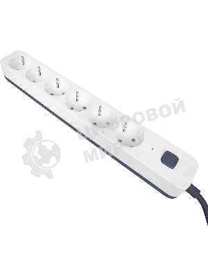 Сетевой фильтр Powercom SP-06W 5,0 м 5.0м, 6 розеток, белый/серый, коробка
