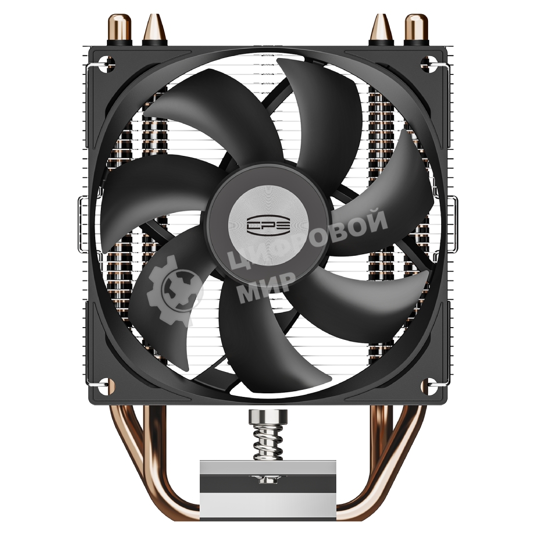 Кулер для процессора PCCooler R200 S115X/1200/1700/AM4/AM5 (TDP 110W, 90мм Non LED Fan, 2 тепловые трубки 6мм, 2200RPM, 28,3dBa)