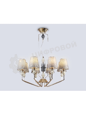 Люстра Ambrella light LH75403/8 GD/GR золото/серый E14*8 max 40W D815*1260