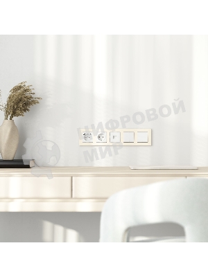 Рамка на 5 постов Slab (айвори софт) W0052962