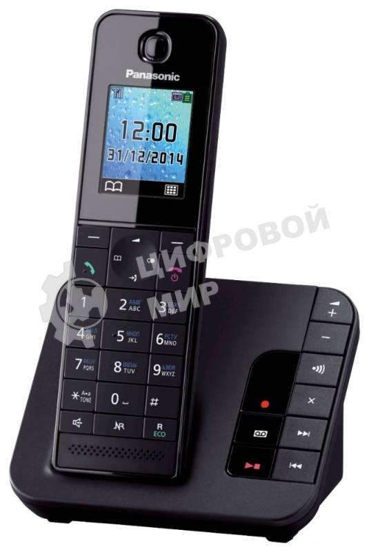 Телефон беспроводной (DECT) Panasonic KX-TGH220RUB черный АОН, Caller ID, 