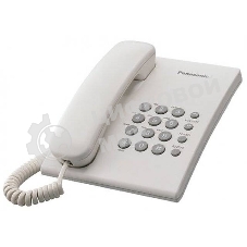 Телефон проводной Panasonic KX-TS2350RUW белый повтор номера, регул-ка громкости, кр.на стену