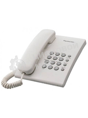 Телефон проводной Panasonic KX-TS2350RUW белый повтор номера, регул-ка громкости, кр.на стену