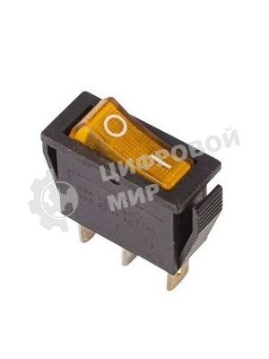 Выключатель клавишный Rexant 250V 15А (3с) ON-OFF желтый с подсветкой