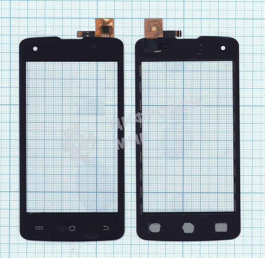 Сенсорное стекло (тачскрин) для DNS S4006, черное