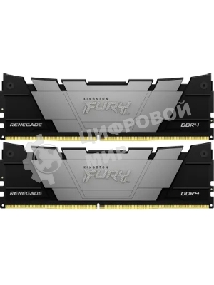 Оперативная память Kingston Fury Renegade, DDR4, 16GB (2x8GB), 3200MHz, CL16, DIMM, с радиатором, серый/черный