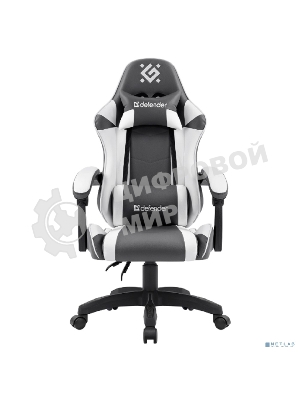 Кресло Defender Fortune серый, экокожа, 120 кг