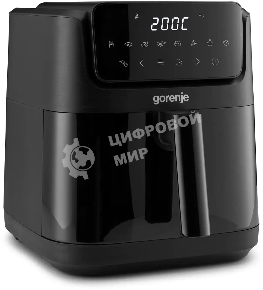 Аэрогриль Gorenje AF1800DHB черный, 1800 Вт, 6.3 л, сенсор, 8 программ