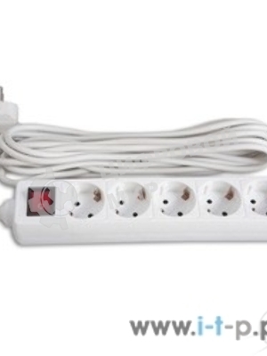 Сетевой удлинитель Buro BU-PS5.3/W 3 м (5 розеток) белый (пакет ПЭ)