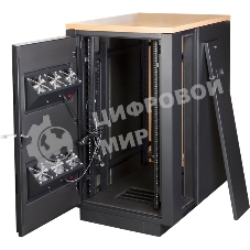 Шкаф LANMASTER SOUNDPROOF звукоизолированный 24U 750x1130 мм, отделка под дерево, цвет лиственница