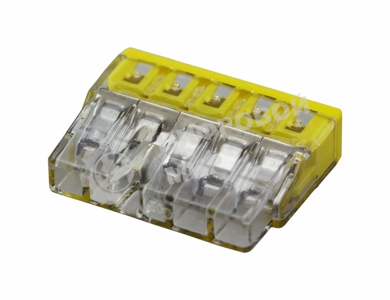 Клемма 5х(0.5-2.5мм) 5-х проводн. для распред. короб. (с контактн. пастой 