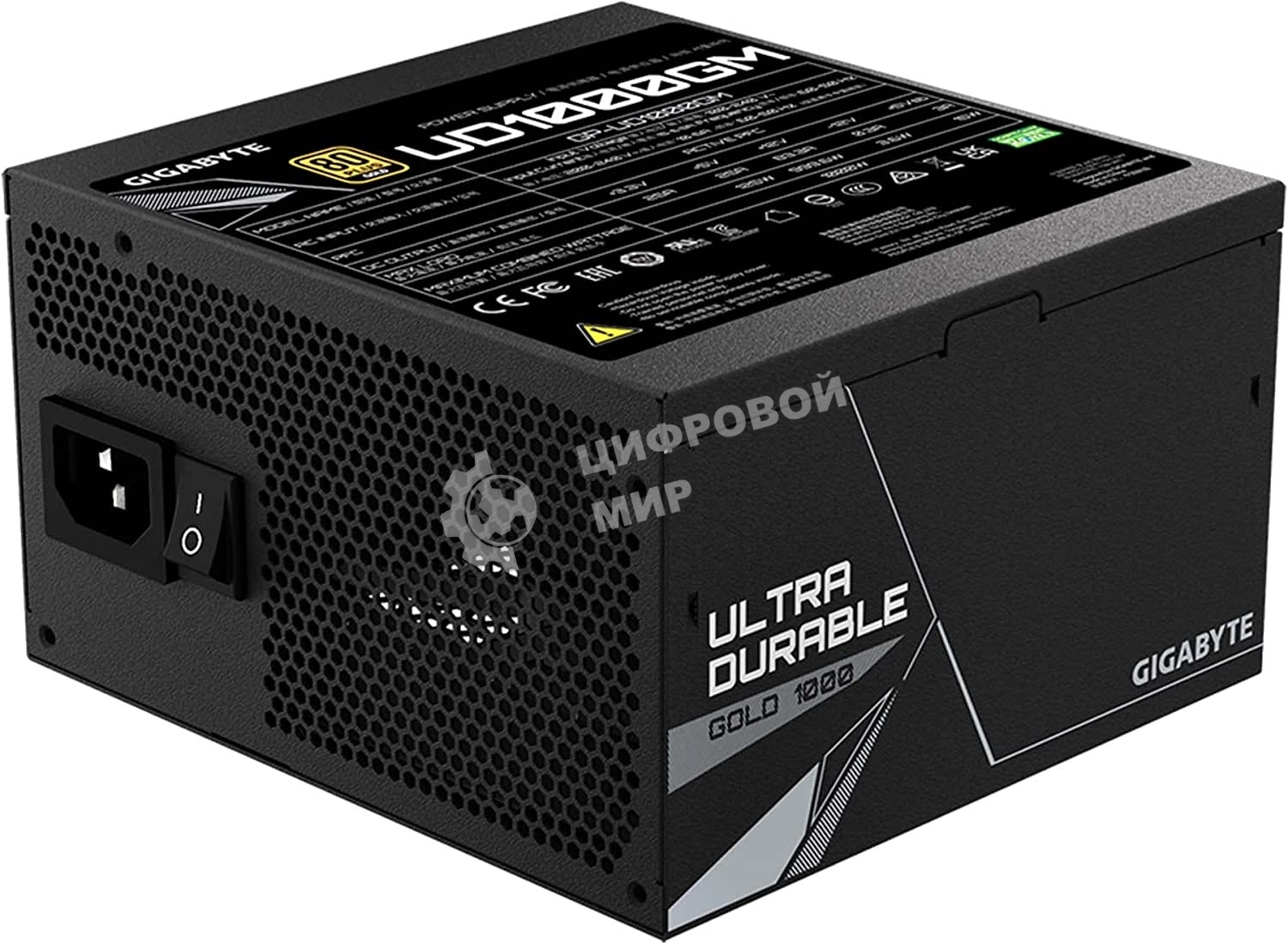 Блок питания Gigabyte ATX 1000W GP-UD1000GM 80 PLUS gold (24+4+4pin) APFC 120mm fan 8xSATA Cab Manag RTL