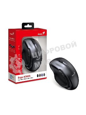 Мышь беспроводная Genius Ergo 8200S серый, 1200 dpi, радиоканал, USB, кнопки - 5