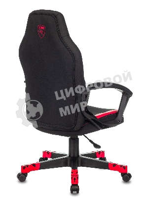 Кресло Zombie 10 черный/красный, экокожа, 120 кг, механизм качания