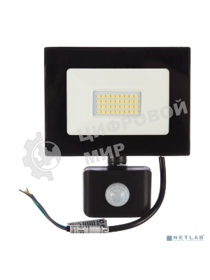 Прожектор Ultraflash LFL-5002S C02 черный (LED прожектор с датчиком, 50 Вт, 230В, 6500К)