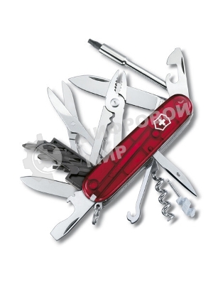 Нож перочинный Victorinox CyberTool L (1.7775.T) 91мм 39функций красный полупрозначный карт.коробка