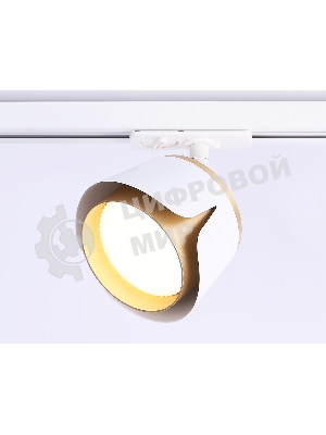 Трековый однофазный светильник Ambrella light GL5343 WH/GD белый/золото GX53 D100*66