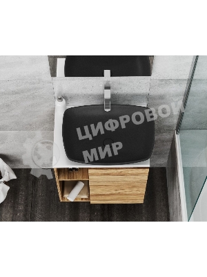 Раковина накладная на столешницу кварцевая BAU Spectrum, черный металлик