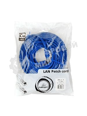 Патч-корд медный UTP Cablexpert PP10-15M/B cat.5e, 15м, литой, многожильный, синий