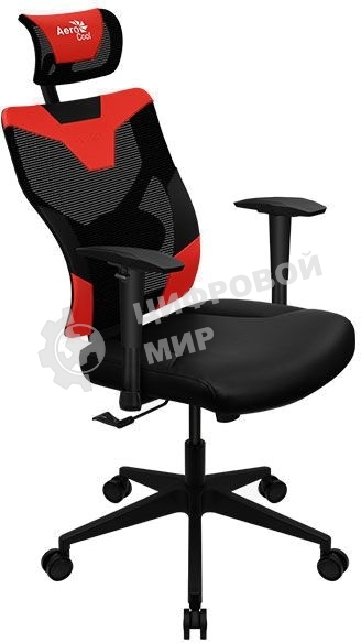 Кресло Aerocool GUARDIAN Champion Red (<150кг, эргономичное, сетчатый материал, 2D подлокотник)