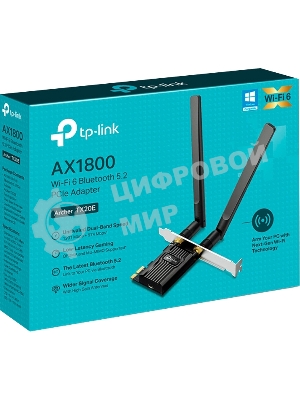 Двухдиапазонный адаптер PCI Express TP-Link Archer TX20E с поддержкой Wi-Fi AX1800 и Bluetooth 5.2