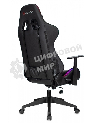 Кресло ZOMBIE GAME RGB черный, экокожа, 120 кг, подголовник, механизм качания