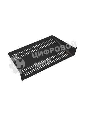 Полка перфорированная консольная 2U, глубина 400 мм, черный (МС-40-9005)