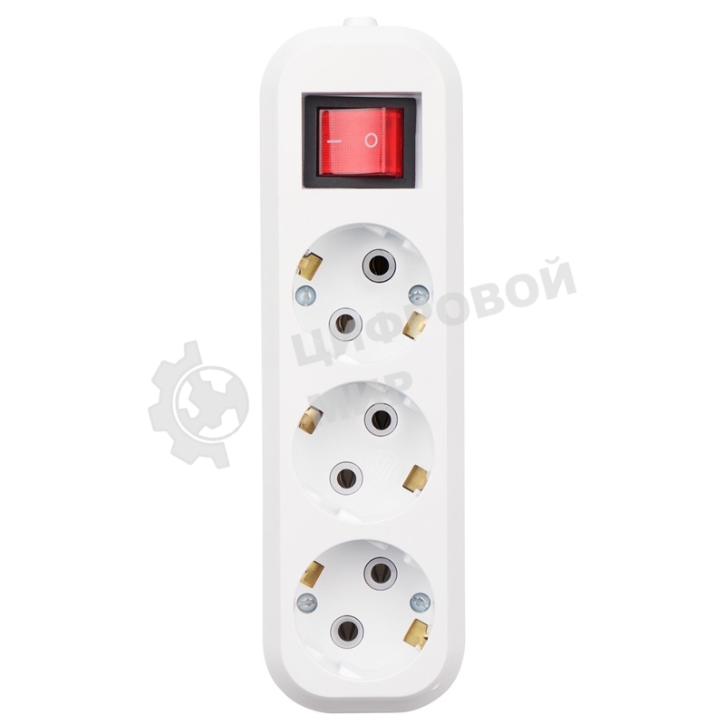 Колодка Rexant 3 гнезда с кнопкой c заземлением