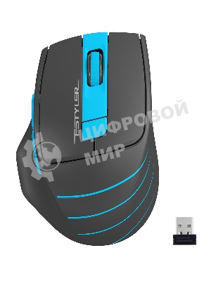Мышь беспроводная A4Tech Fstyler FG30S серый/синий, 2000 dpi, радиоканал, USB, кнопки - 5