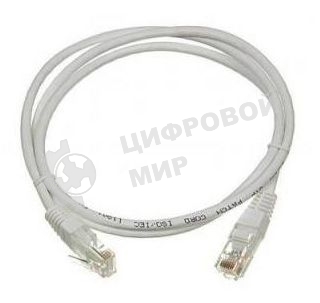 Патч-корд TWT UTP кат.5e, с заливными колпачками, 0.3 м, серый