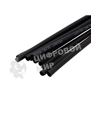 Термоусаживаемая трубка Rexant двухстенная клеевая 3,2/1,6 мм черная (уп. 10 шт. по 1 м)