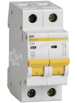 Выключатель автоматический модульный 2п C 40А 4.5кА ВА47-29 IEK MVA20-2-040-C