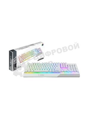 Клавиатура проводная MSI Vigor GK30 белый USB Multimedia for gamer LED (подставка для запястий)