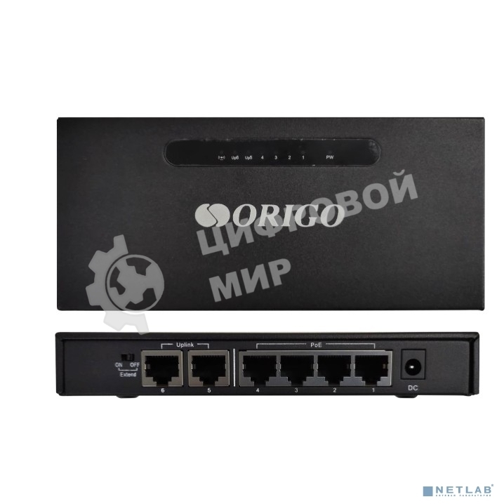 Коммутатор неуправляемый 6-портовый PoE ORIGO OS1206P/A1A 10/100 Мбит/с