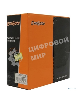 Кабель ExeGate UTP 4 пары кат.5e CCA, 24AWG, бухта 100м, серый, PVC