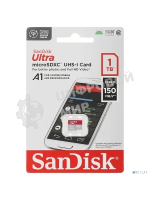 Флеш карта microSD 1Tb SanDisk microSDXC Class 10 Ultra (SD адаптер) UHS-I A1 140Mb/s