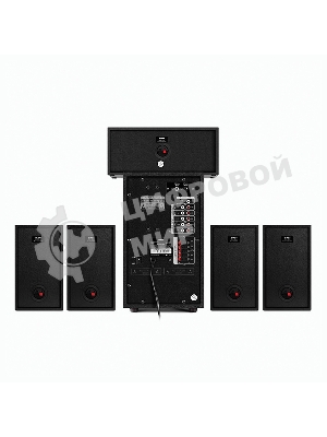 Аудиоколонки SVEN HT-210, черный, акустическая система 5.1, мощность (RMS):50Вт+5x15Вт, Bluetooth, Optical, Coaxial, FM-тюнер, USB/SD, дисплей, ПДУ