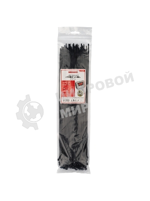 Хомут-стяжкa нейлоновая с тройным замком Rexant 400x4,8 мм, черная, упаковка 100 шт.