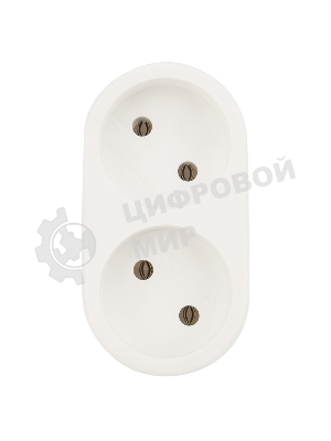 Двойник электрический Rexant 6А без заземления, белый