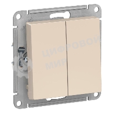 Механизм выключателя 2-кл. СП AtlasDesign 10А IP20 (сх. 5) 10AX беж.