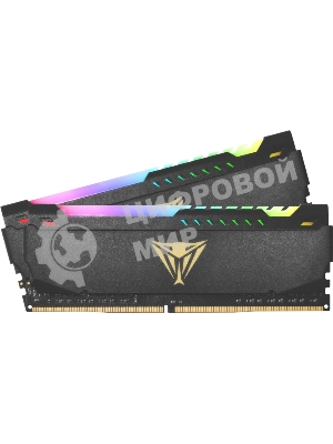 Оперативная память Patriot Viper Steel, DDR4, 64GB (2x32GB), 3200MHz, CL18, DIMM, с радиатором, RGB, черный