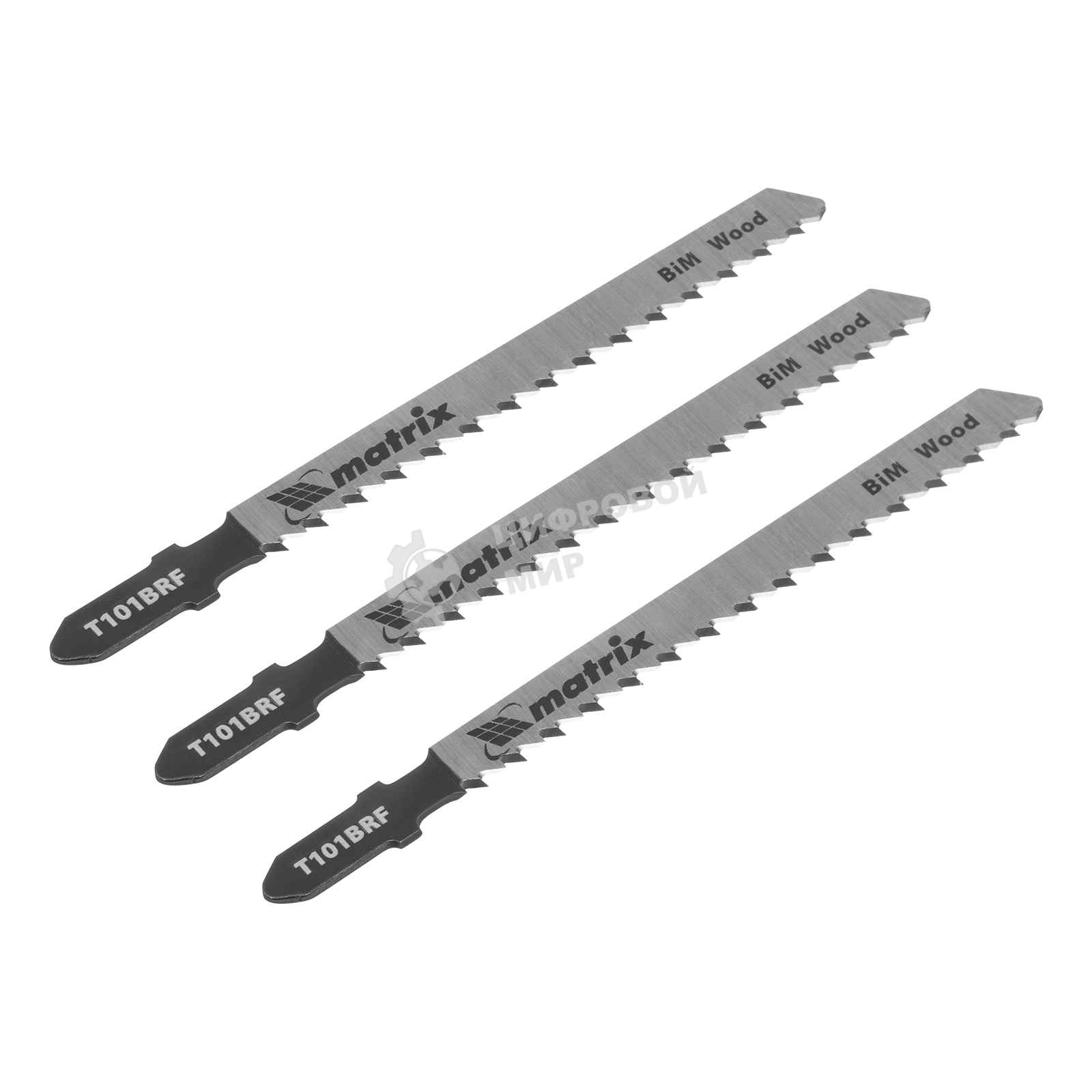 Полотна для электролобзика Matrix по дереву, 3 шт. T101BRF, 75 x 2,5мм, обр. зуб, Bim