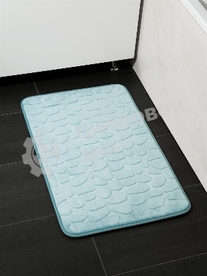 Коврик для ванной Еврогарант Pietra, 50х80 см, аквамарин, память формы
