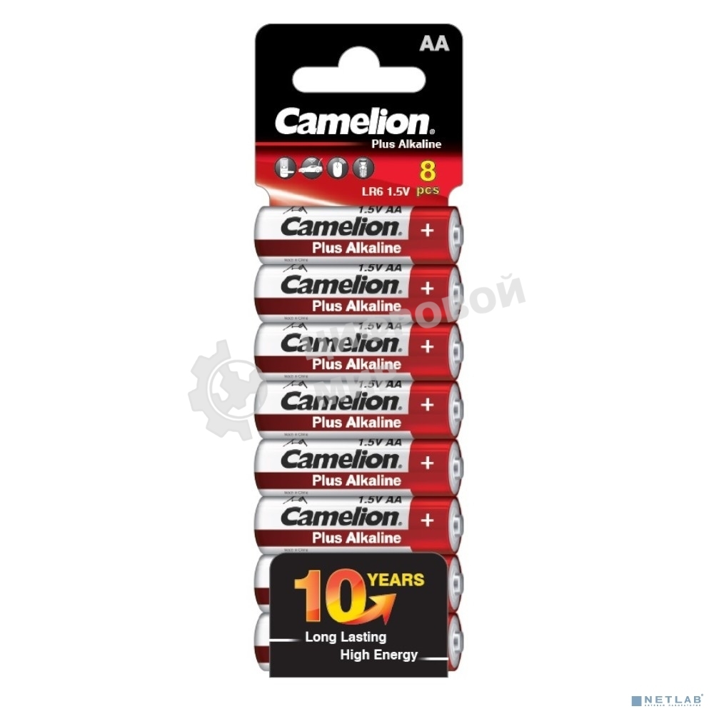 Батарейки Camelion Plus Alkaline SP8 LR6 (LR6-SP8, 1.5В)(8 шт. в уп-ке)