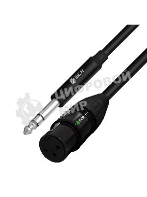 Кабель GCR 5.0m микрофонный stereo jack 6,35мм/XLR, M/F, черный, AL case черный