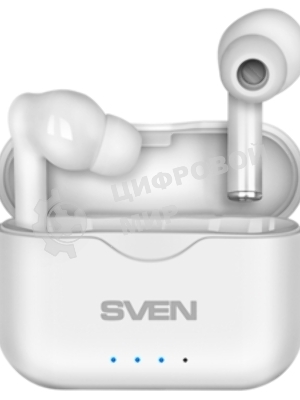 Наушники TWS SVEN E-701BT белый, внутриканальные, Bluetooth, сенсорное управление, до 3 ч