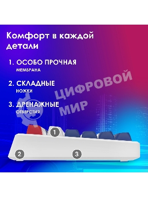 Клавиатура Oklick 725G проводная, USB Type-A, белый/красный