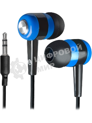 Проводные наушники Defender Basic 616 черный/синий, внутриканальные, Jack 3.5 мм